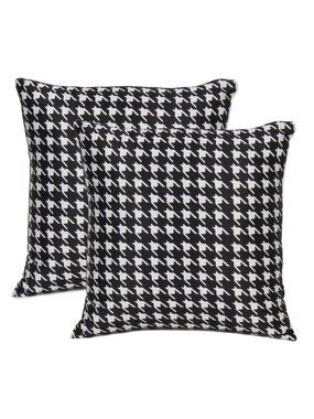 Oussum Houndstooth Vector Pattern Cushion Cover Cotton Sofa Pillow Case Set of 2